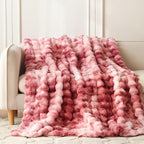 COOVA Faux Fur Throw Blanket for Couch, Cozy Soft and Fuzzy Plush Rabbit Fur - Image 2