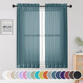 OWENIE Sheer Curtains, 63 inch Length Set of 2, Rod Pocket Light Weight Voile by OWENIE
