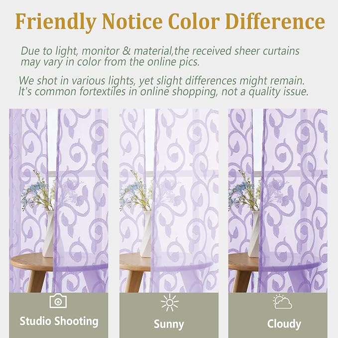 OWENIE Furman Sheer Curtains 45 inch Length - Image 7