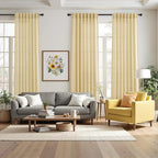 Nanspring Cream Yellow Linen Curtains 63 Inch Length - Image 7