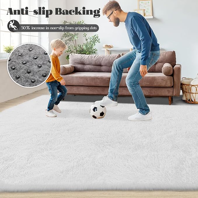 8x10 Area Rugs for Living Room: Fluffy Shag Soft Washable Rug Large Fuzzy Plush - Image 7