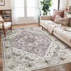SERISSA Area Rug 4x6 Boho Rugs for Bedroom, Vintage Washable Non Slip Rug - Image 6