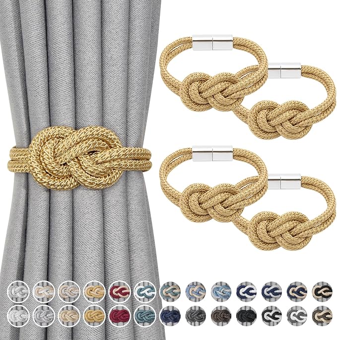NICEEC 4 Pack Mini Magnetic Curtain Tiebacks Nordic Simple Style Drape Tie by NICEEC