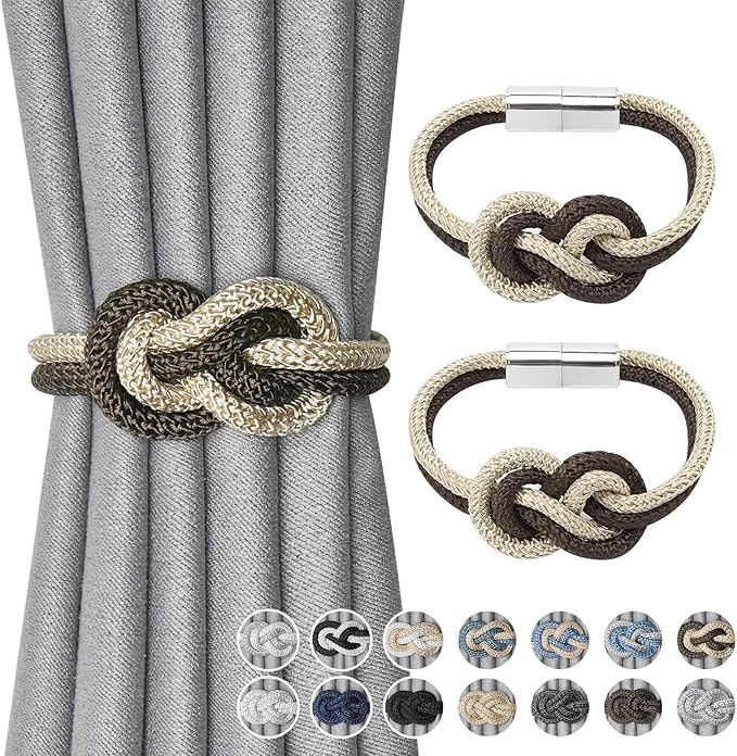 NICEEC 2 Pack Mini Magnetic Curtain Tiebacks Nordic Simple Style Drape Tie by NICEEC