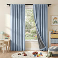RYB HOME Smoky Blue 100% Blackout Curtains by RYBHOME