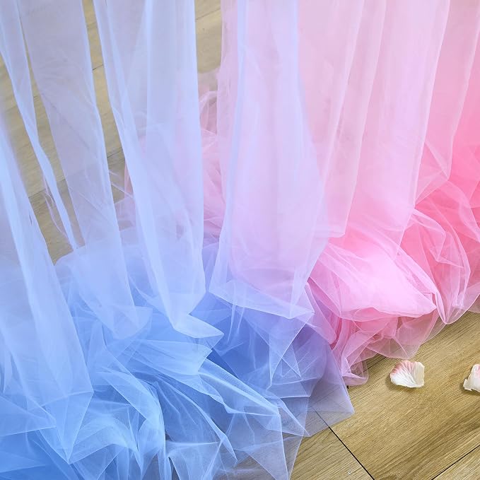 Pink and Blue Backdrop Curtain for Gender Reveal Girl and Boy Party Sheer Tulle - Image 6