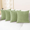 CaliTime Throw Pillow Covers Decorative 18 X 18 Inches Pack of 4 Cozy Chenille by CaliTime