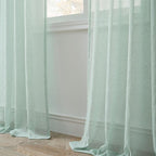 FMFUNCTEX Linen Sheer Curtains for Bedroom, Sage Green Curtains 84 inches Long - Image 4