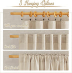 NICETOWN Linen Cream Curtains 108 inches Long, Rod Pocket & Back Tab Flax Linen - Image 2