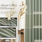 Desert Sage Linen Curtains for Living Room 100 Inches Long Light Filtering Semi - Image 3