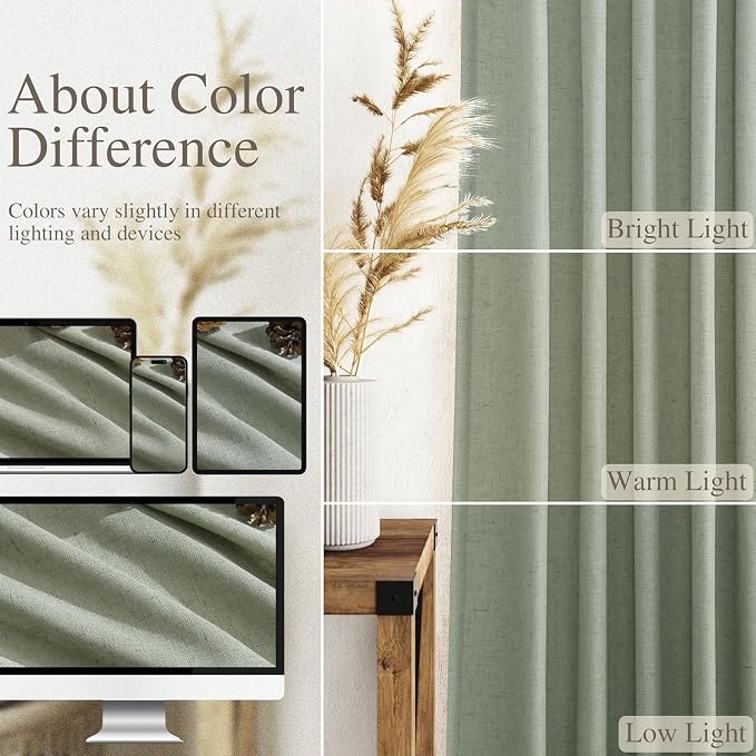 Desert Sage Linen 112 Inch Curtains - Image 3