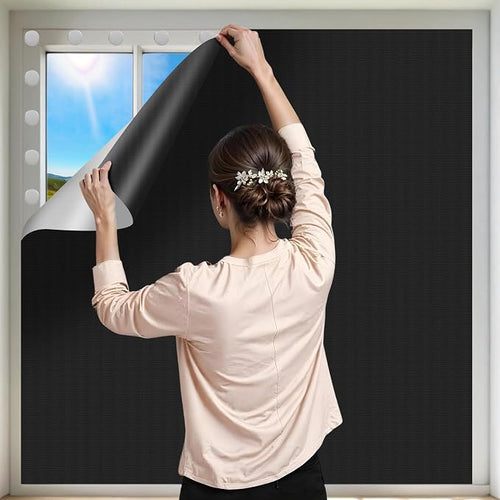 100% Blackout Curtains for Bedroom 2 Pack 40"x57" Portable Window Blinds Cover by ZUNGOUMC