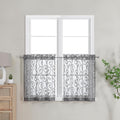 OWENIE Furman Sheer Curtains Tiers 24 Inch Length 2 Panels Set, Geometric by OWENIE
