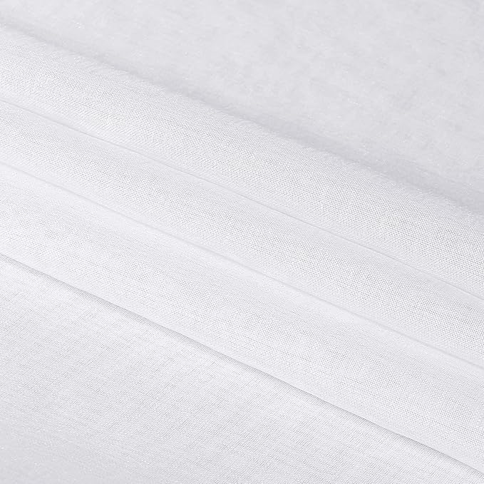 DWCN White Sheer Curtains 63 inch Length 2 Panels Set, Elegant Solid Color - Image 6
