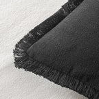 MIULEE Decorative Throw Pillow Covers Neutral Linen Fringe Throw Pillows Set of - Image 3