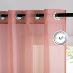 NICETOWN Coral Pink Sheer Window Curtains - Image 2