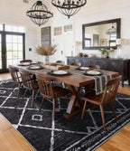YIHOUSE Moroccan Rugs for Living Room, 8x10 Black and White Aztec Area Rug - Image 8