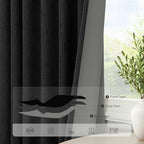 Long Black Curtains for Living Room Modern Farmhouse Linen Black Out Drapes for - Image 5
