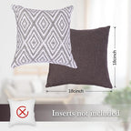 HPUK Decorative Throw Pillow Covers Set of 4 Dark Gray Geometric Design Linen - Image 3