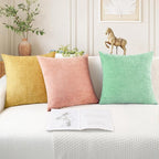 CaliTime Throw Pillow Covers Decorative 20 X 20 Inches Pack of 2 Cozy Chenille - Image 5