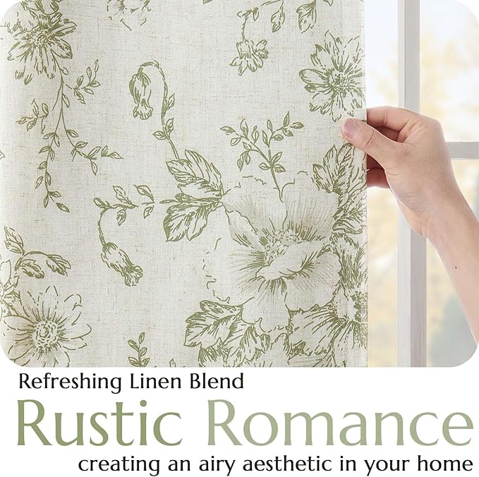 jinchan Blackout Floral Curtains - Image 4