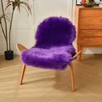 duduta Purple Faux Sheepskin Throw Rug 2x3 ft, Fluffy Shag Fur Chair Cover - Image 6