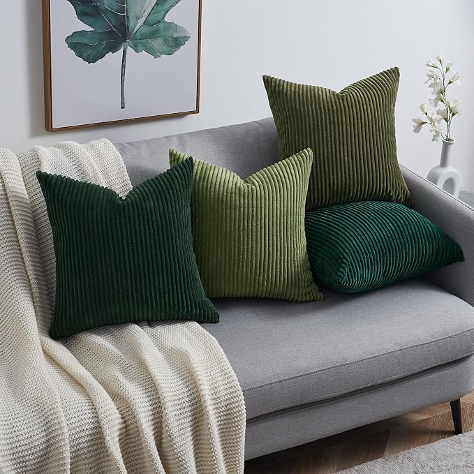 Topfinel Christmas Decorative Throw Pillow Covers Green Series, Winter Fluffy - Image 3