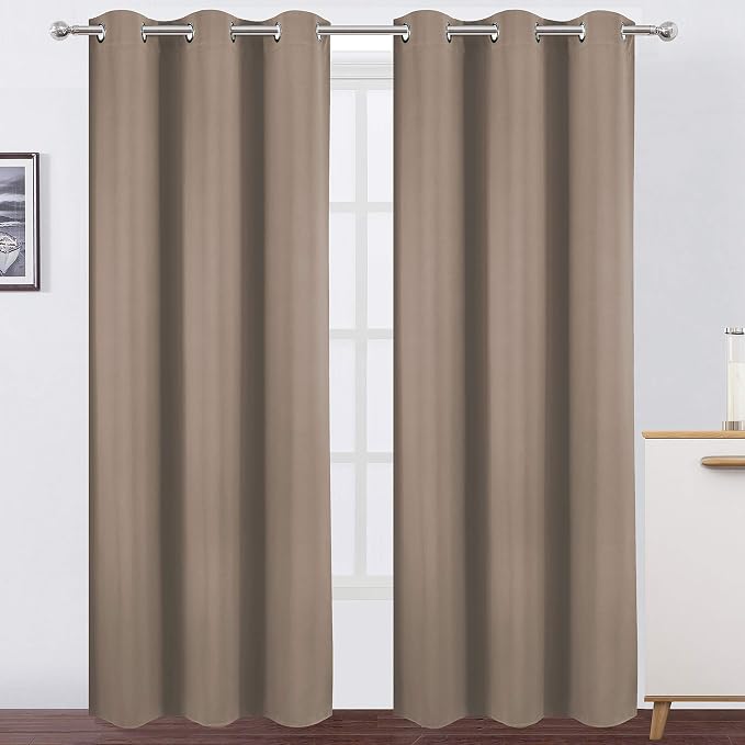 LEMOMO Cappuccino Thermal Blackout Curtains/42 x 84 Inch/Set of 2 Panels Room by Lemomo