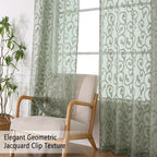 OWENIE Furman Sage Green Sheer Curtains 96 inches Extra Long - Image 7