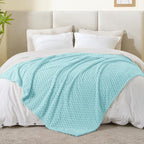 BEDELITE Fleece Blanket Twin for Bed Couch, 3D Jacquard Decorative Cloud Blue - Image 5