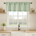 OVZME Valance for Windows, Light Filtering Faux Linen Textured Small Short by OVZME
