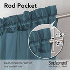 Simplebrand Dusty Blue Sheer Curtains 84 Inches Long, Light Filtering Rod - Image 2