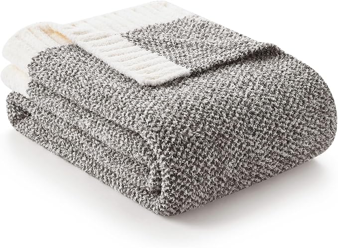 Snuggle Sac Grey Throw, Super Soft Warm Oversized Fuzzy Plush Blanket, Dark Grey by SnuggleSac