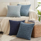 Fancy Homi Set of 4 Blue Decorative Throw Pillow Covers 14x14 Inch by Fancy+Homi
