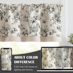 jinchan Linen Valance Curtain for 16 Inch Rustic Farmhouse Country Windows for - Image 9