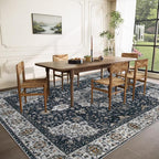 Area Rug 8x10 Washable Rug, Vintage Boho Medallion Rugs Non-Slip Soft Low Pile - Image 3