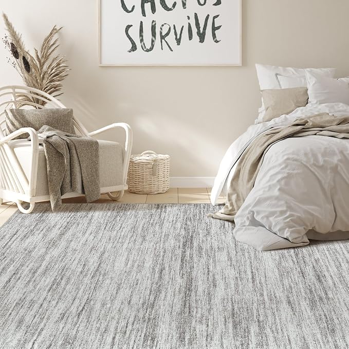 Nakagishi 8X10 Area Rugs Living Room: Washable Large Vintage Rug Neutral - Image 6