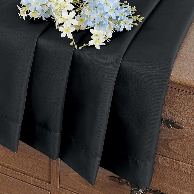 Black Small Sheer Curtains Tier 24 Inches Length 2 Pieces, Light Filtering Cafe - Image 6