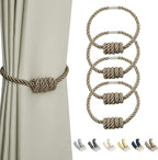 BEL AVENIR Magnetic Curtain Tiebacks, Decorative Drapery Holdbacks Modern Woven by BELAVENIR