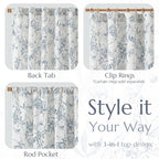 jinchan Floral Curtains 90 Inch Length Blue Flower Linen Farmhouse Curtain - Image 5