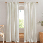 NICETOWN Linen Sheer Curtains for Living Room 108 inch Long, Rod Pocket & Back - Image 3