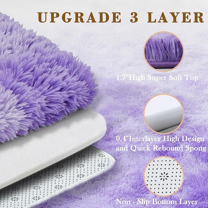 Area Rugs 10x14 Living Room, Shaggy Carpet Soft Plush Furry Bedside Rug Large - Image 6