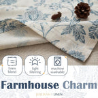 jinchan Floral Valance Curtain Linen Kitchen Valance - Image 4
