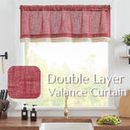 jinchan Linen Valance for Farmhouse Living Room Windows 16 Inch Slubbed Crossed - Image 2
