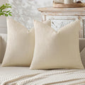 MIULEE Pack of 2 Couch Throw Pillow Covers 20x20 Inch Neutral Cream Modern Boho by MIULEE