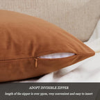 GIGIZAZA Velvet Throw Pillow Covers 24x24 Dark Burnt Orange Pillows Couch - Image 4