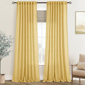 Gold Curtains for Living Room Back Tab Modern Farmhouse Semi Sheer Curtains 96 by Jolilight