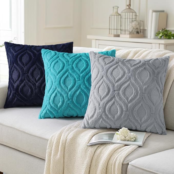 decorUhome Summer Throw Pillow Covers 26x26 Inch Set of 2, Soft Plush Faux Wool - Image 4
