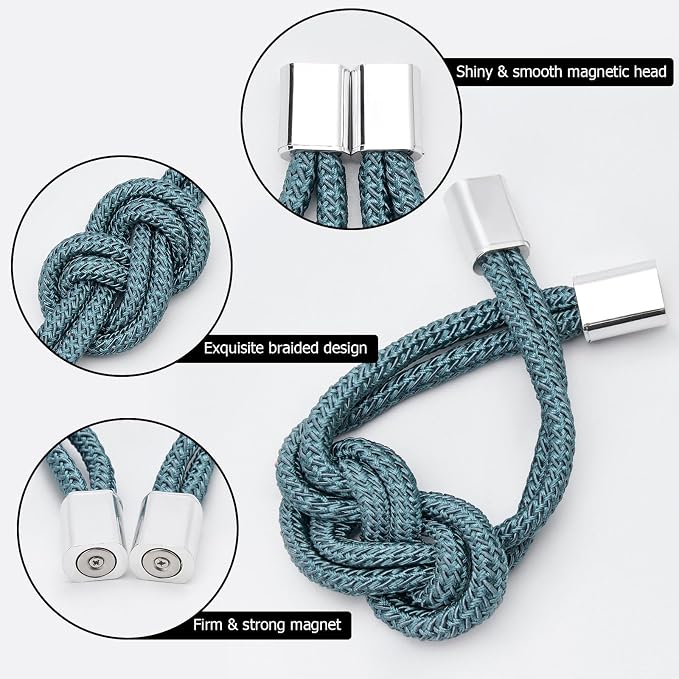 NICEEC 2 Pack Mini Magnetic Curtain Tiebacks Nordic Simple Style Drape Tie - Image 3