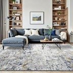 Toneed Abstract Area Rug Modern Washable Rug Soft Non Slip Rug Low Pile - Image 2